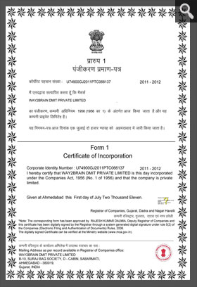 Certificate Of Incorporation